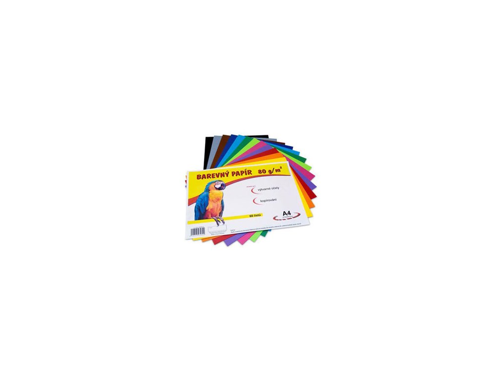 papír barevný A4 / 80 g / 60 listů / barevný mix