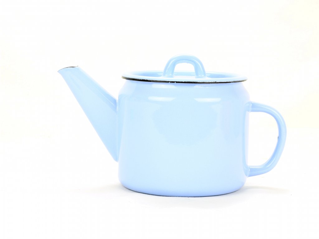 Smaltovaná konvice na čaj modrá