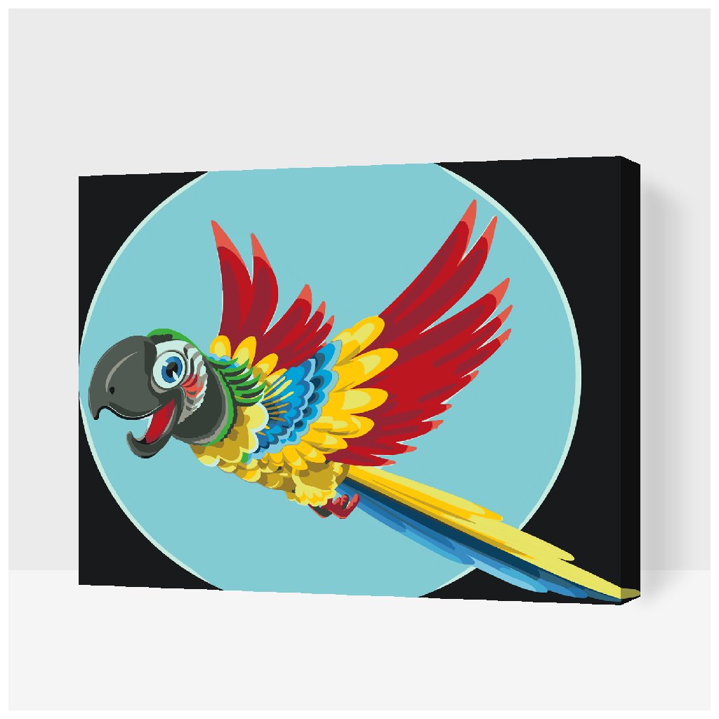 Maľovanie podľa čísiel - Veselý papagáj