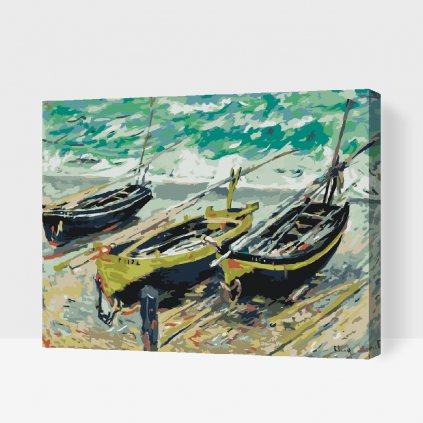 Maľovanie podľa čísiel - Claude Monet - 3 rybárske lode
