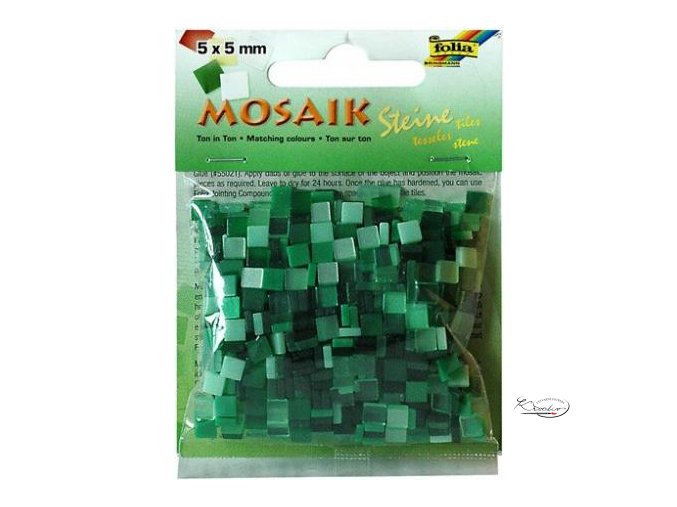 Mozaika plastová 5 x 5 mm - Zelená