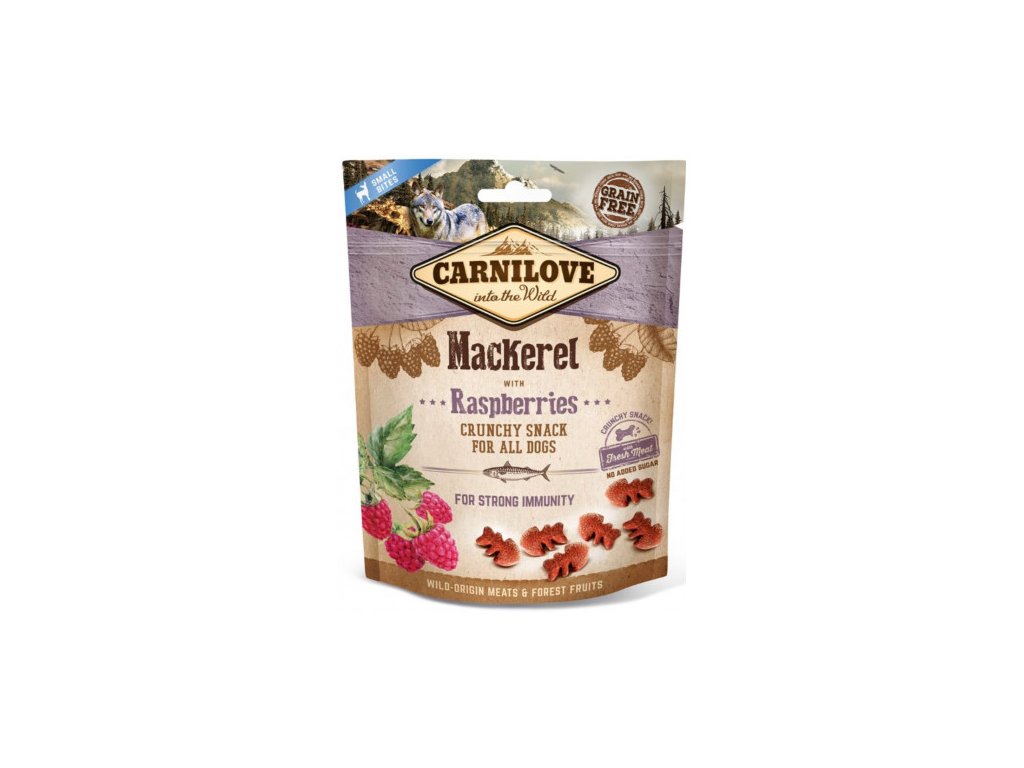 carnilove dog crunchy snack mackerelraspberries 200g