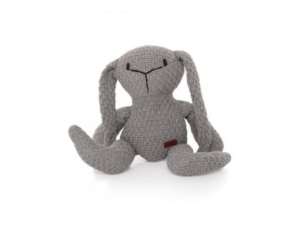 Handmade pletená hračka pre deti Zajac - sivá