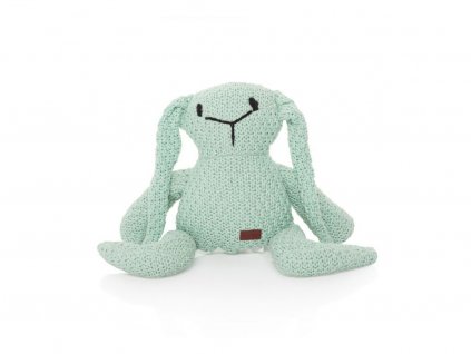 Handmade pletená hračka pre deti Zajac - mentolová