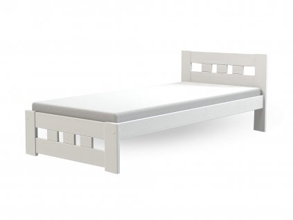 Masívna jednolôžková posteľ 90x200 Roma - biela