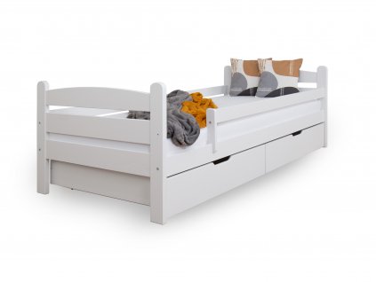 Detská posteľ so zábranou 90x200 Maurícius - biela