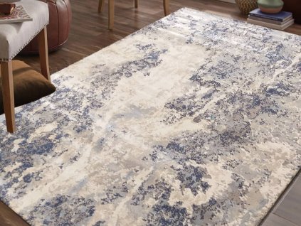 Béžovo-modrý škandinávsky koberec Dany 200x290cm