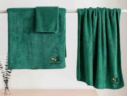 Zelený príjemný uterák s logom Wilsondo