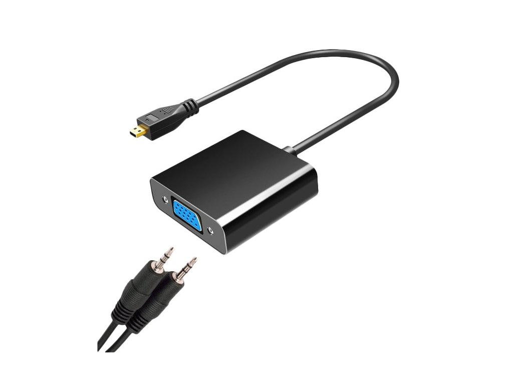 Adaptér Micro HDMI (male) to VGA (female D-Sub DE-15)