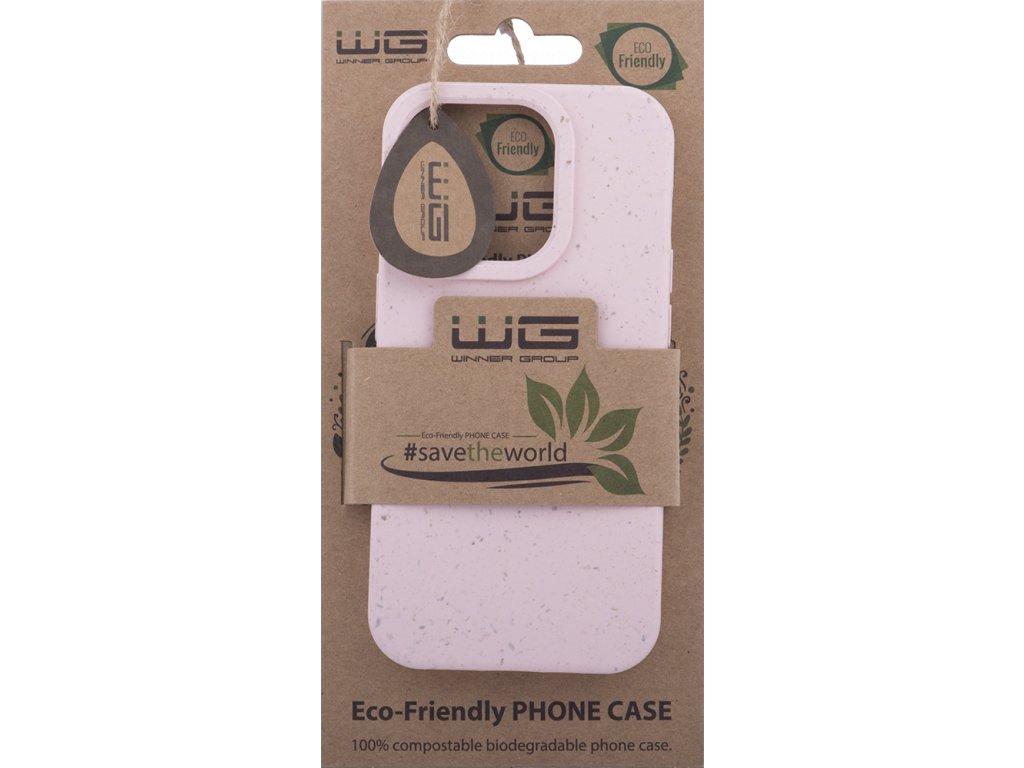 Pouzdro ECO 100% compostable iPhone 15 Pro (Světle růžové)