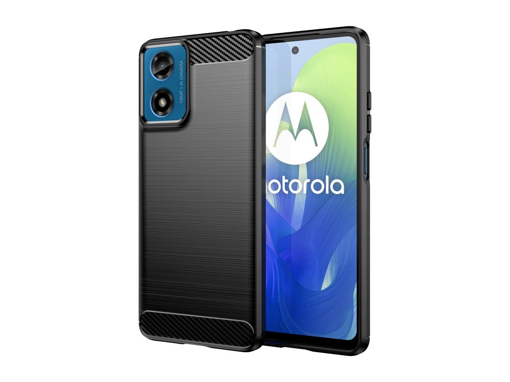 Pouzdro Carbon Motorola Moto G04 4G/G24 5G (Černé)