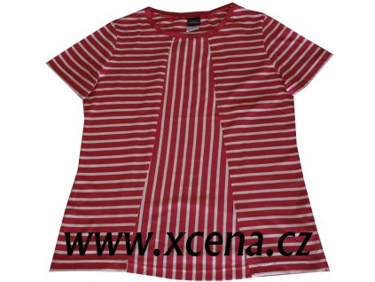 Dámská trička s pruhy červené