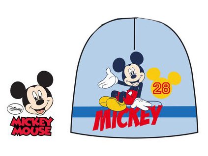 Dětská zimní čepice s Mickey Mouse světle modrá