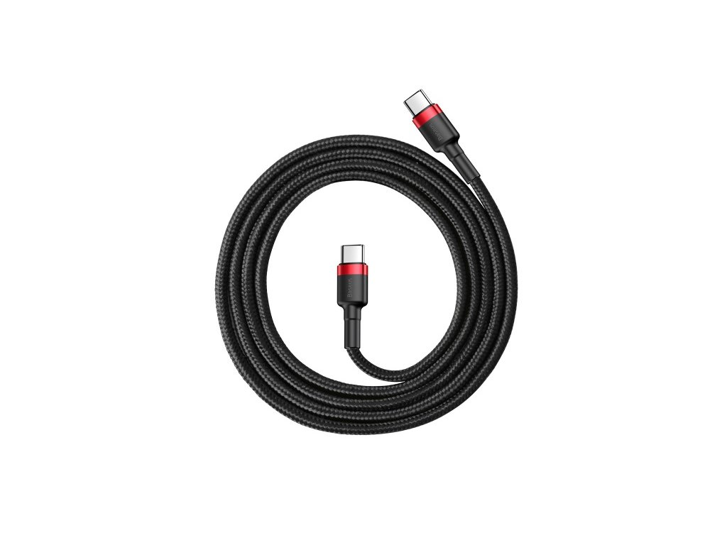 Baseus Cafule Series nabíjecí / datový kabel USB-C na USB-C PD2.0 60W Flash 2m, červená-černá