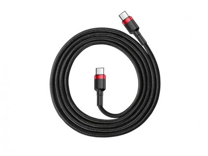Baseus Cafule Series nabíjecí / datový kabel USB-C na USB-C PD2.0 60W Flash 1m, červená-černá