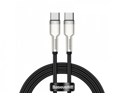 Baseus Cafule Series nabíjecí / datový kabel USB-C na USB-C s kovovými koncovkami 100W 1m, černá