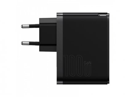 Baseus GaN5 Pro rychlonabíjecí adaptér USB-C + USB-A 100W černá