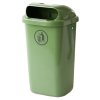 Uliční popelnice, kontejner na městský odpad, upevněný na sloupku nebo stěně, DIN 50L - zelený