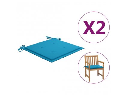 Podušky na zahradní židli 2 ks modré 50x50x3 cm látka oxford