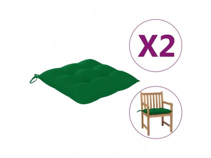 Podušky na židli 2 ks zelené 50 x 50 x 7 cm látka oxford