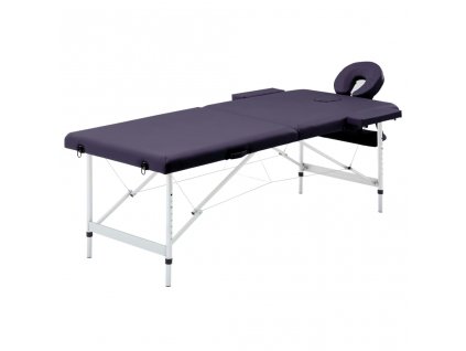 Skládací masážní stůl 2 zóny hliník fialový