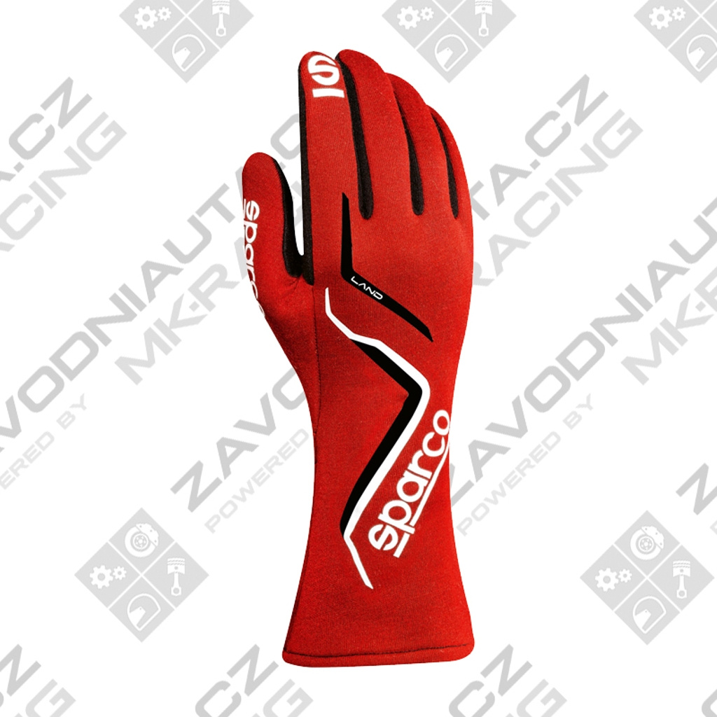 Sparco rukavice Land - FIA 8856-2000 - červená, vel.9