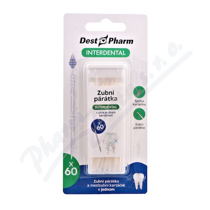 DestPharm zubní párátka s mezizub.kartáčkem 60ks 