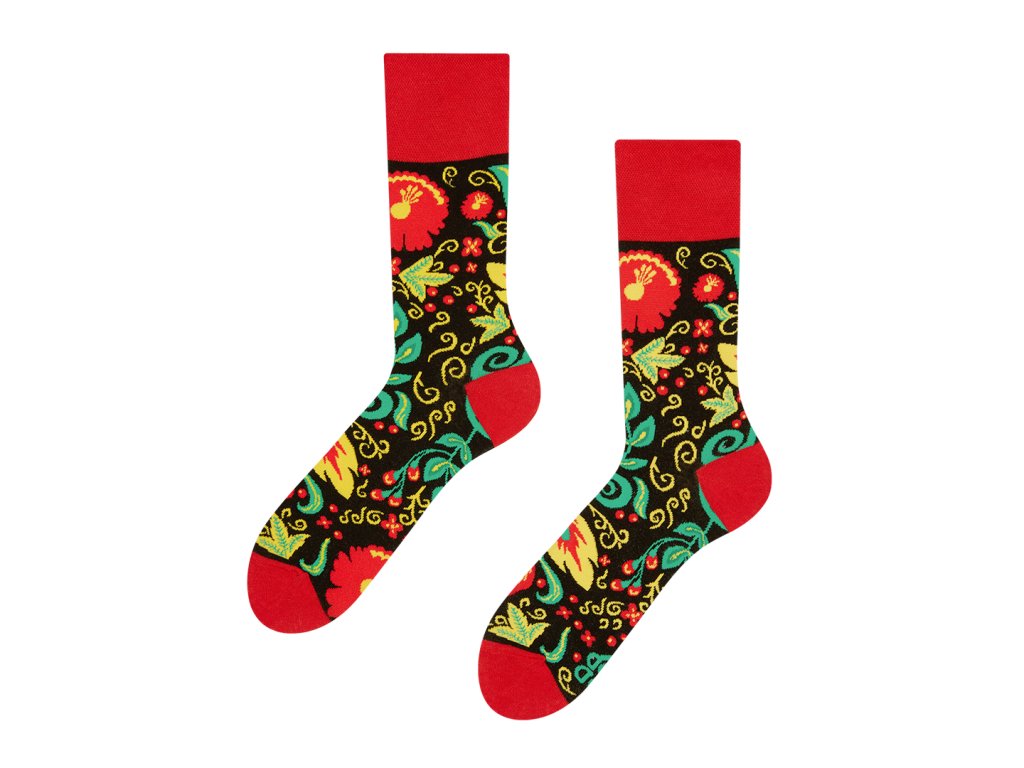 Veselé ponožky Folk | Zelenáčky