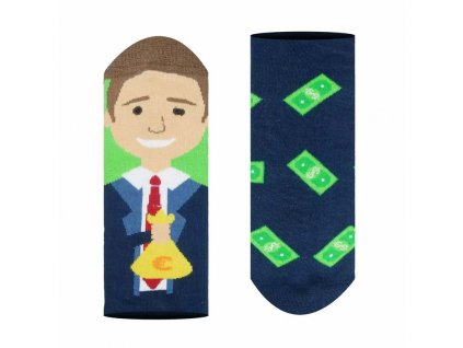 Veselé kotníkové ponožky Money maker | Zelenáčky