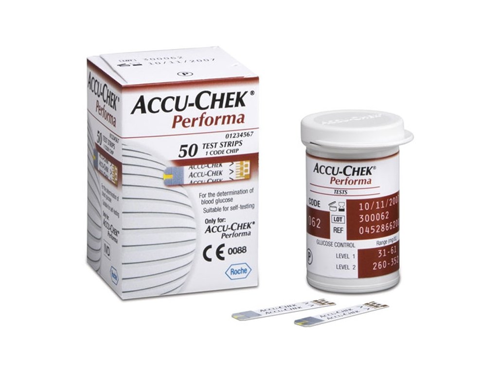 Testovací proužky do glukometru Accu-Chek Performa, 50 ks