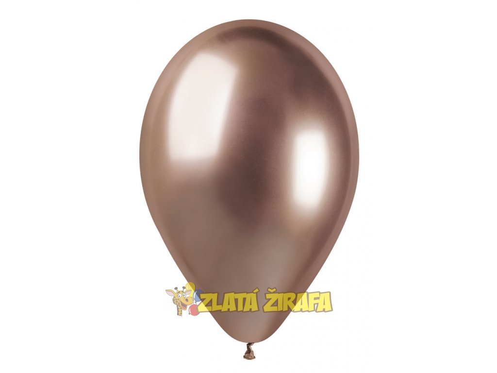 #096 Chromový latexový balónek 33 cm - SHINY Rosegold