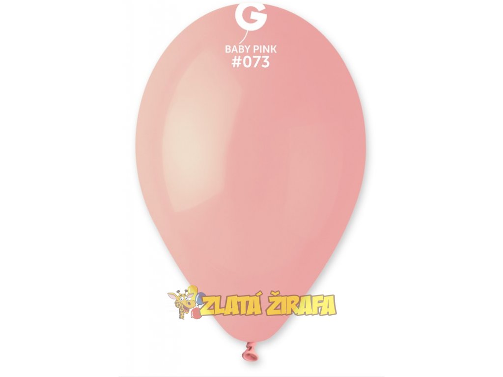 #073 Kulatý latexový balónek 26 cm - Baby růžová