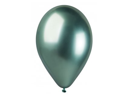 #093 Chromový latexový balónek 33 cm - SHINY Zelená