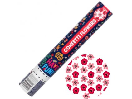 30 cm vystřelovací konfety - Květiny a hvězdy