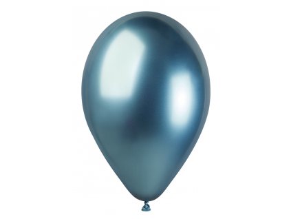 #092 Chromový latexový balónek 33 cm - SHINY Modrá