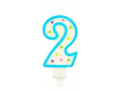 Svíčka s puntíky na dort "2"