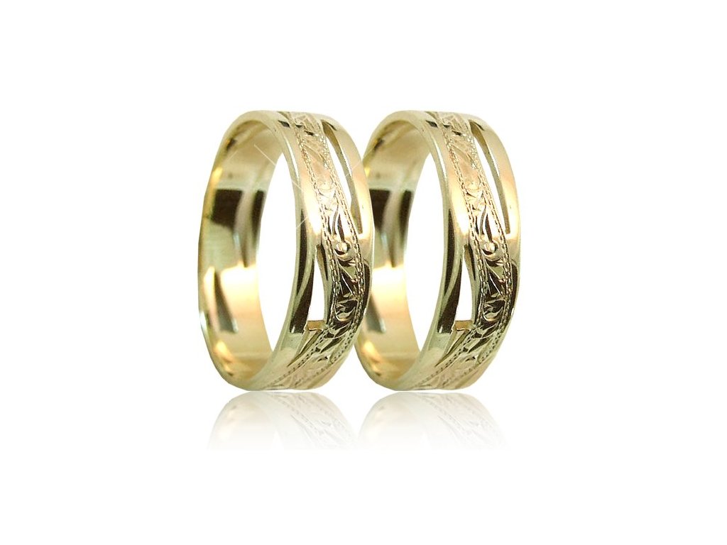 Snubní prsteny ze žlutého zlata 04.A6