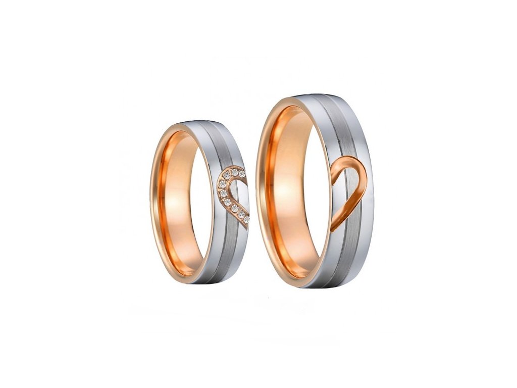 Ocelové snubní prsteny Darcy a Elizabeth