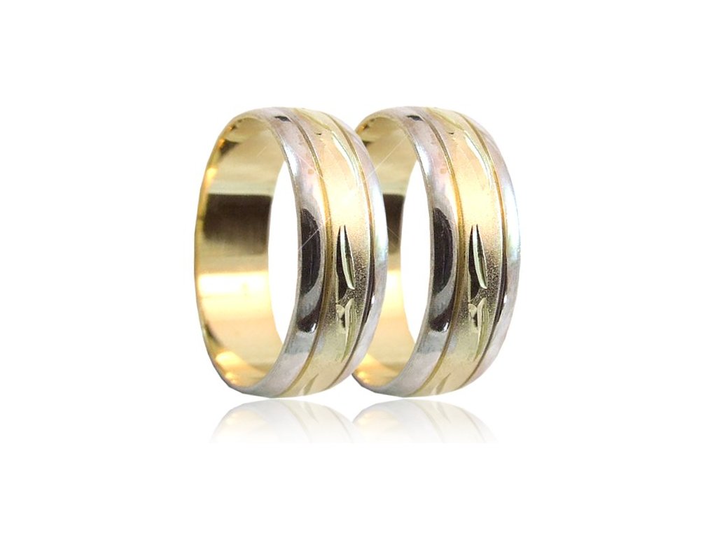Snubní prsteny v kombinaci zlata 04.B52