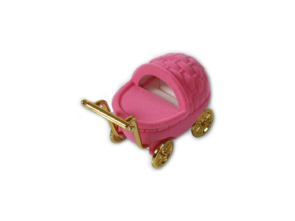 Dárková krabička na šperky kočárek růžový 18706-20