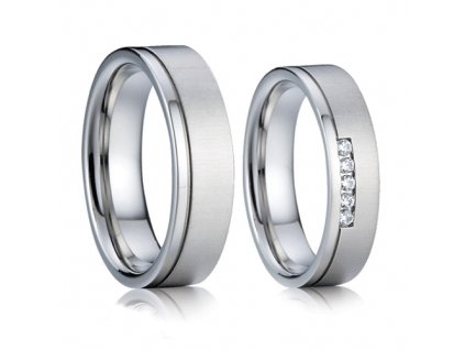 Ocelové snubní prsteny Lancelot a Guinevera 012