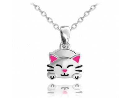 Stříbrný náhrdelník Kočička