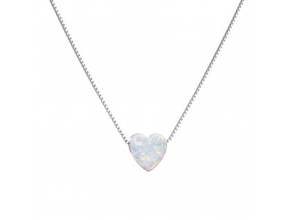 Stříbrný náhrdelník s opálovým srdíčkem
