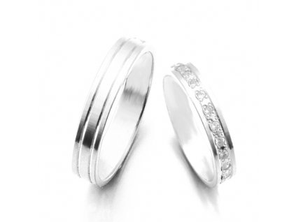 Stříbrné snubní prsteny K56 04.K56
