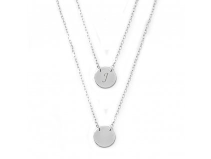Stříbrný náhrdelník s kulatou destičkou JMAS8200SN