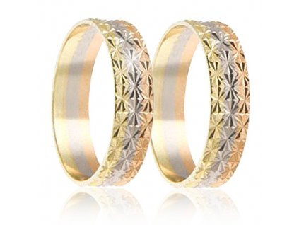 Snubní prsteny - kombinace zlata 04.B499