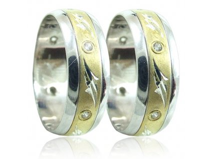 Snubní prsteny v kombinaci zlata B51