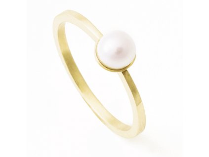 Zlatý prsten s bílou perlou 200.00001