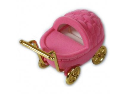 Dárková krabička na šperky kočárek růžový 18706-20