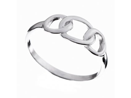 Stříbrný prsten tři spojené kroužky 000.00165